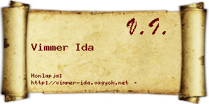 Vimmer Ida névjegykártya